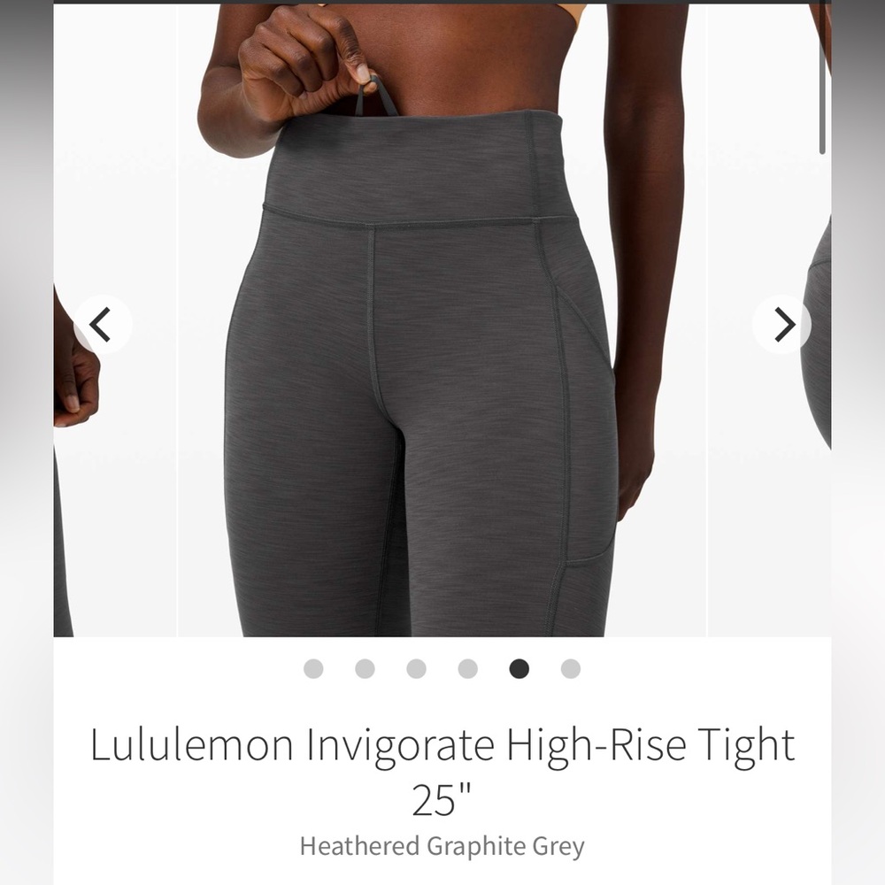 Lululemon Heathered Graphite Grey Invigorate 25” Legging (6)
